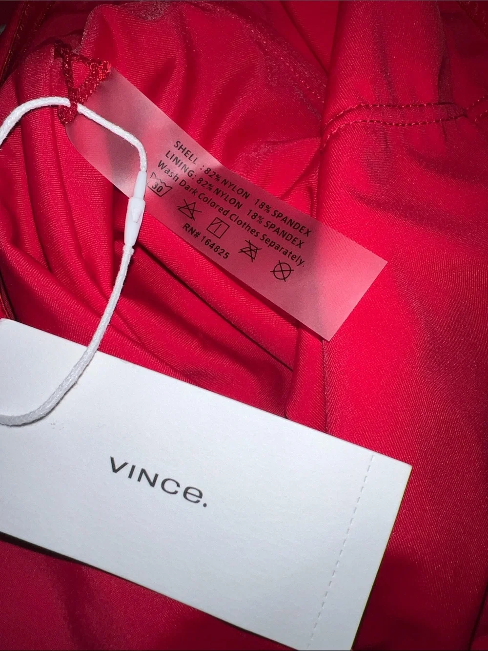 Vince Red Strapless One-Piece Swimsuit | Minimalist Designer NWT size Medium